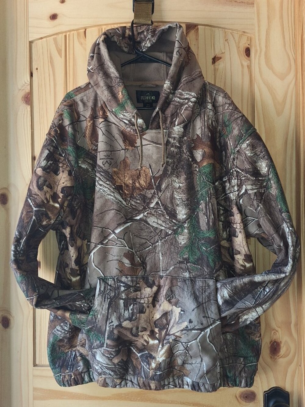Vintage RedHead Realtree Camo Fleece‑Lined Hoodie – 2XL – Early 2000s Outdoor Hu